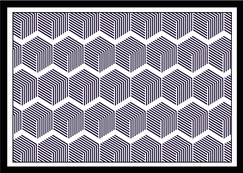 Tappeto vinile geometrico contrasto cubista - TenStickers