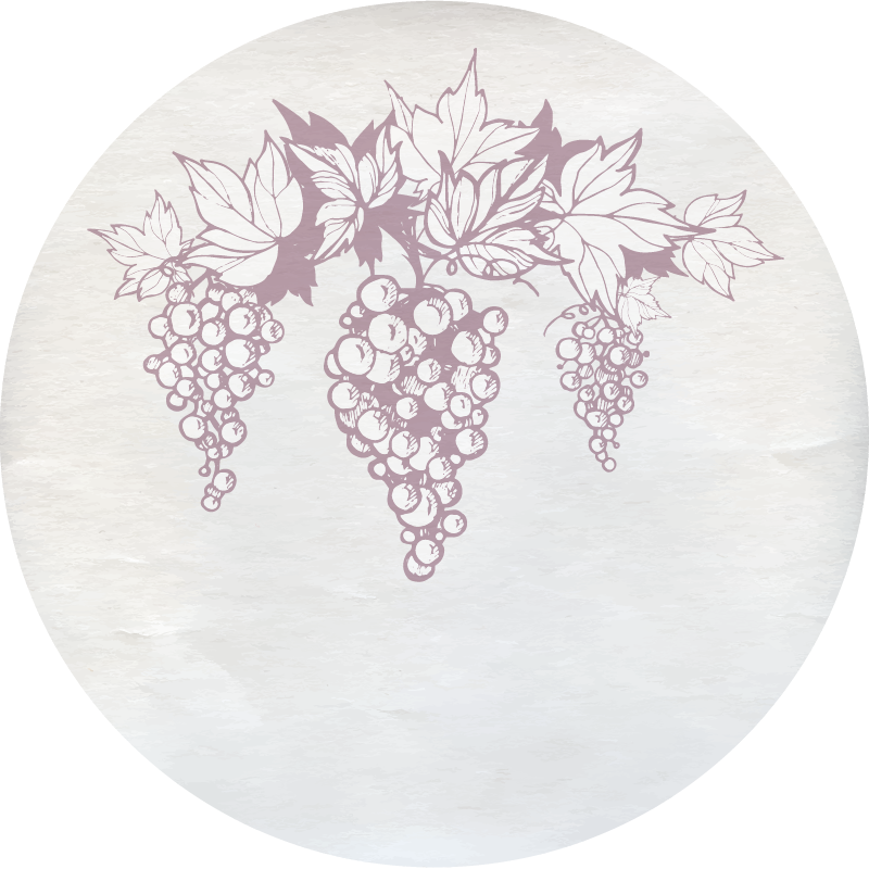 Tappeto vinile fiori emblema botanico dell'uva - TenStickers