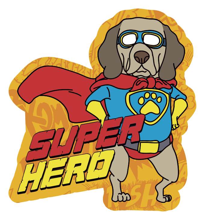Tappeto vinile per bambini canino da supereroe - TenStickers