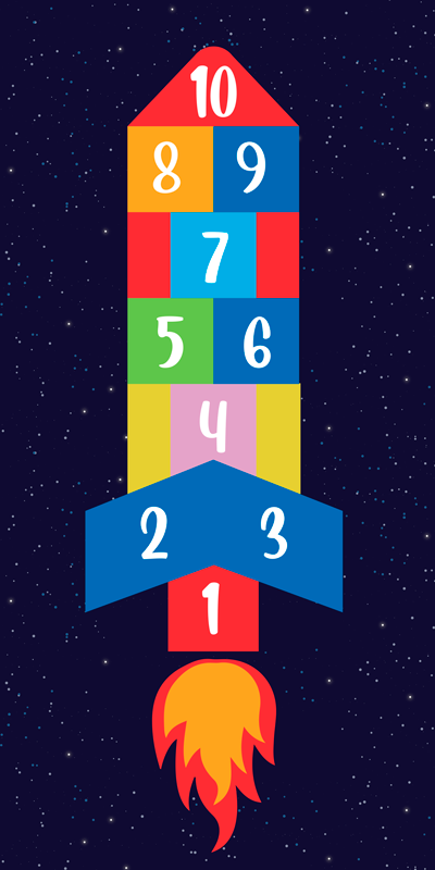 Tappeto vinile giochi gioco della campana spaziale - TenStickers