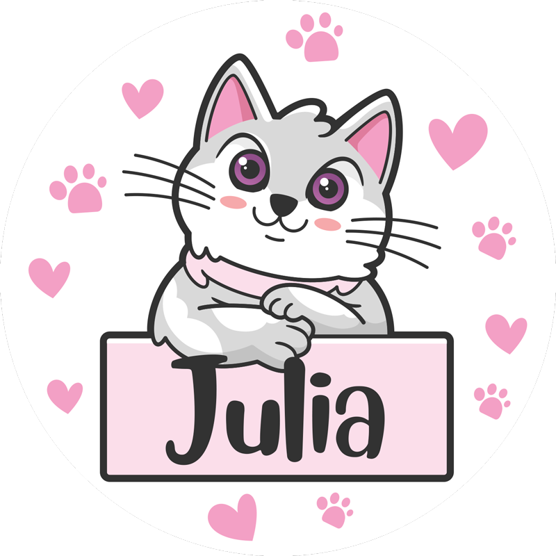Tappeto vinile con nome felino personalizzato - TenStickers