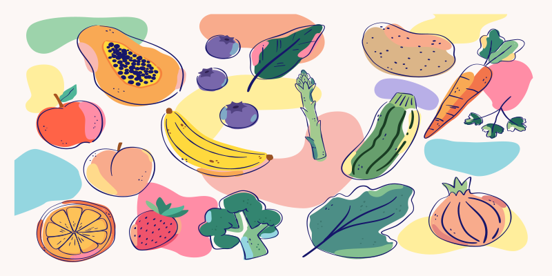 Tappeto pvc cucina illustrazione di frutta colorata - TenStickers