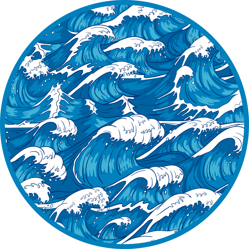 Tappeto vinile natura modello di onde oceaniche - TenStickers