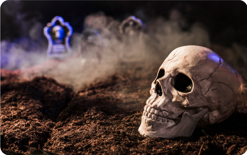 Tappeto vinile Halloween teschio spettrale - TenStickers