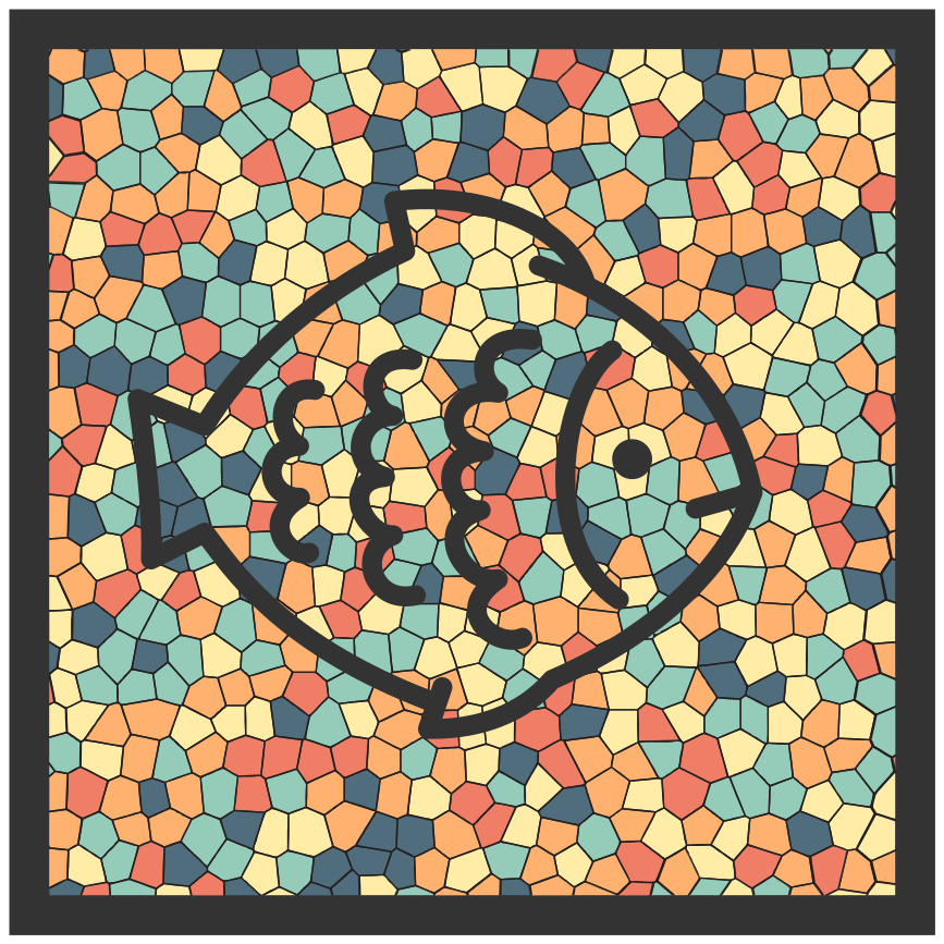 Tappeto vinile mosaico motivo a mosaico di pesci - TenStickers