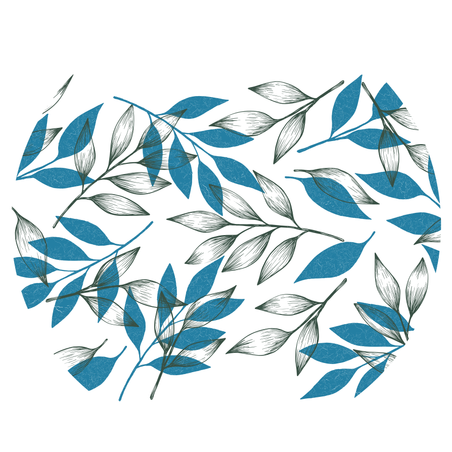 Tappeto vinile fiori impronta di foglie botaniche - TenStickers