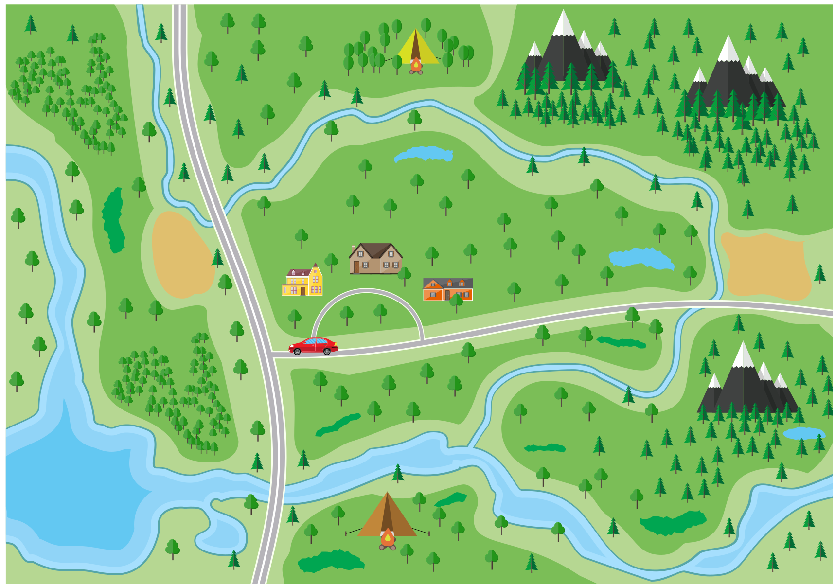 Tappeto vinile strade strada di gioco interattiva - TenStickers