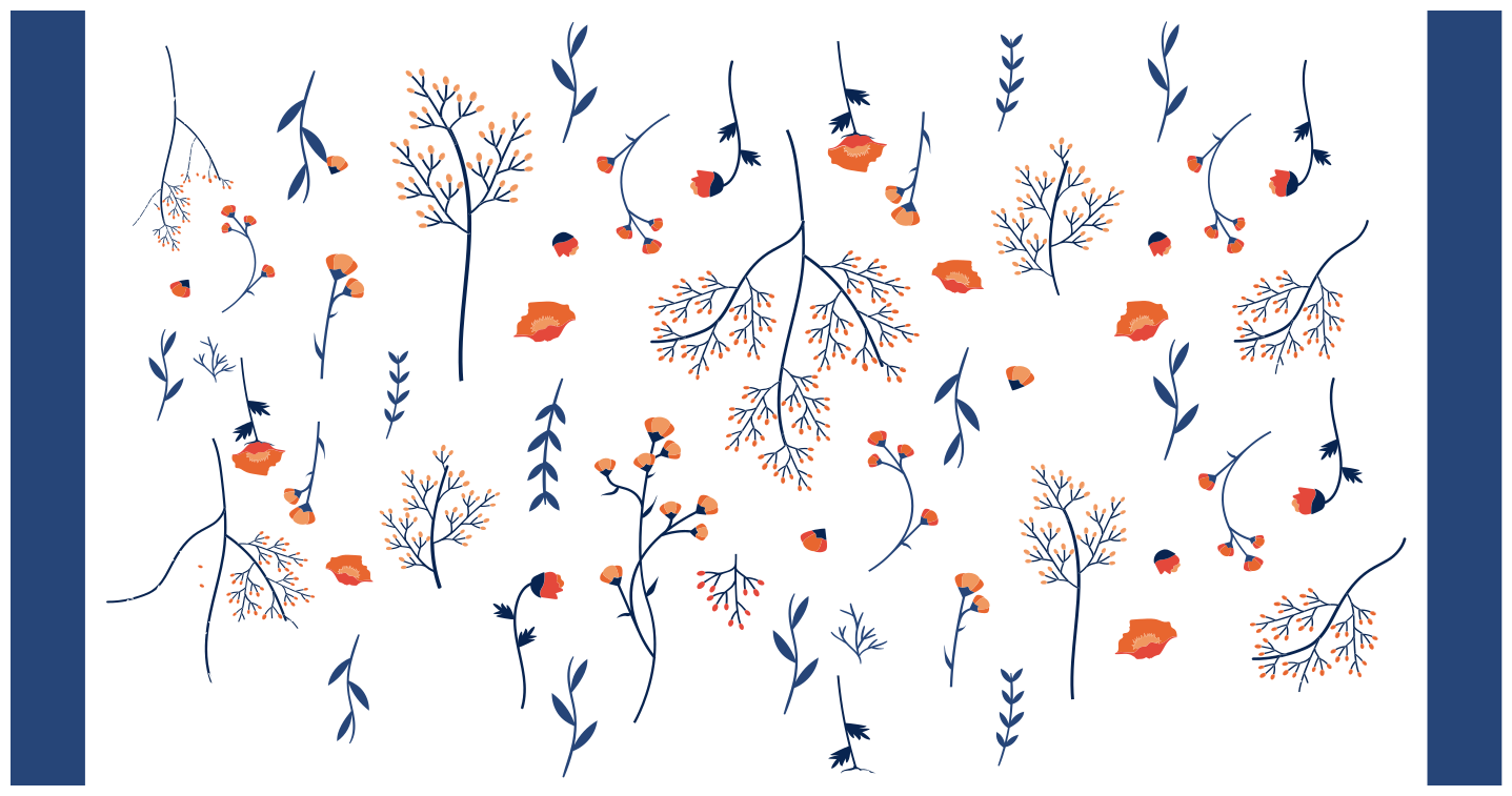 Tappeto vinile fiori motivo botanico autunnale - TenStickers