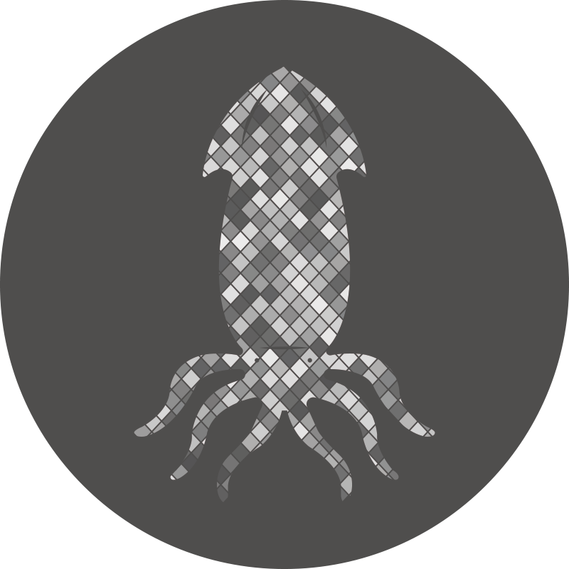 Tappeto vinile piastrelle sagoma di calamaro mosaico - TenStickers