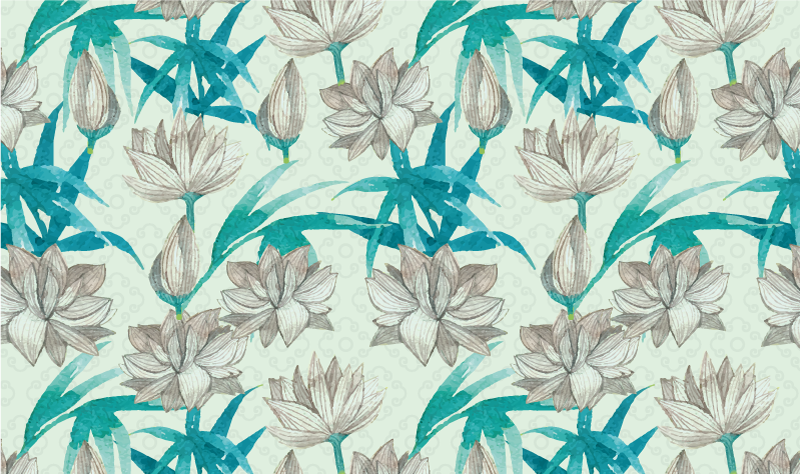 Tappeto vinile fiori toni pastello floreali - TenStickers