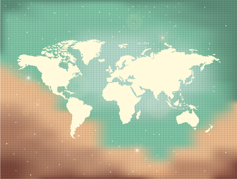 Tappeto vinile mappamondo illustrazione mappamondo - TenStickers