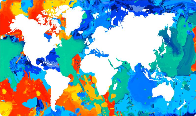 Tappeto vinile mappamondo mappa del mondo colorata - TenStickers