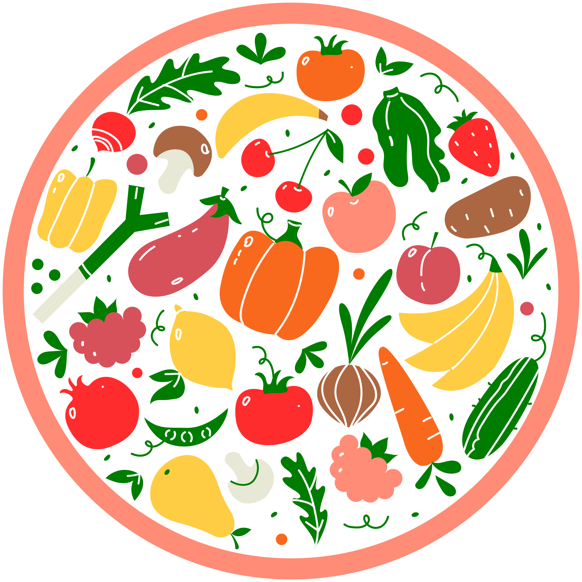 Tappeto vinile fiori motivo di frutta colorata - TenStickers