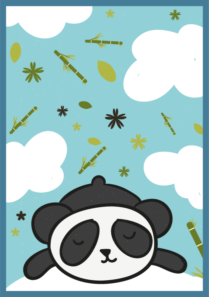 Tappeto vinile per bambini paesaggio da sogno del panda - TenStickers