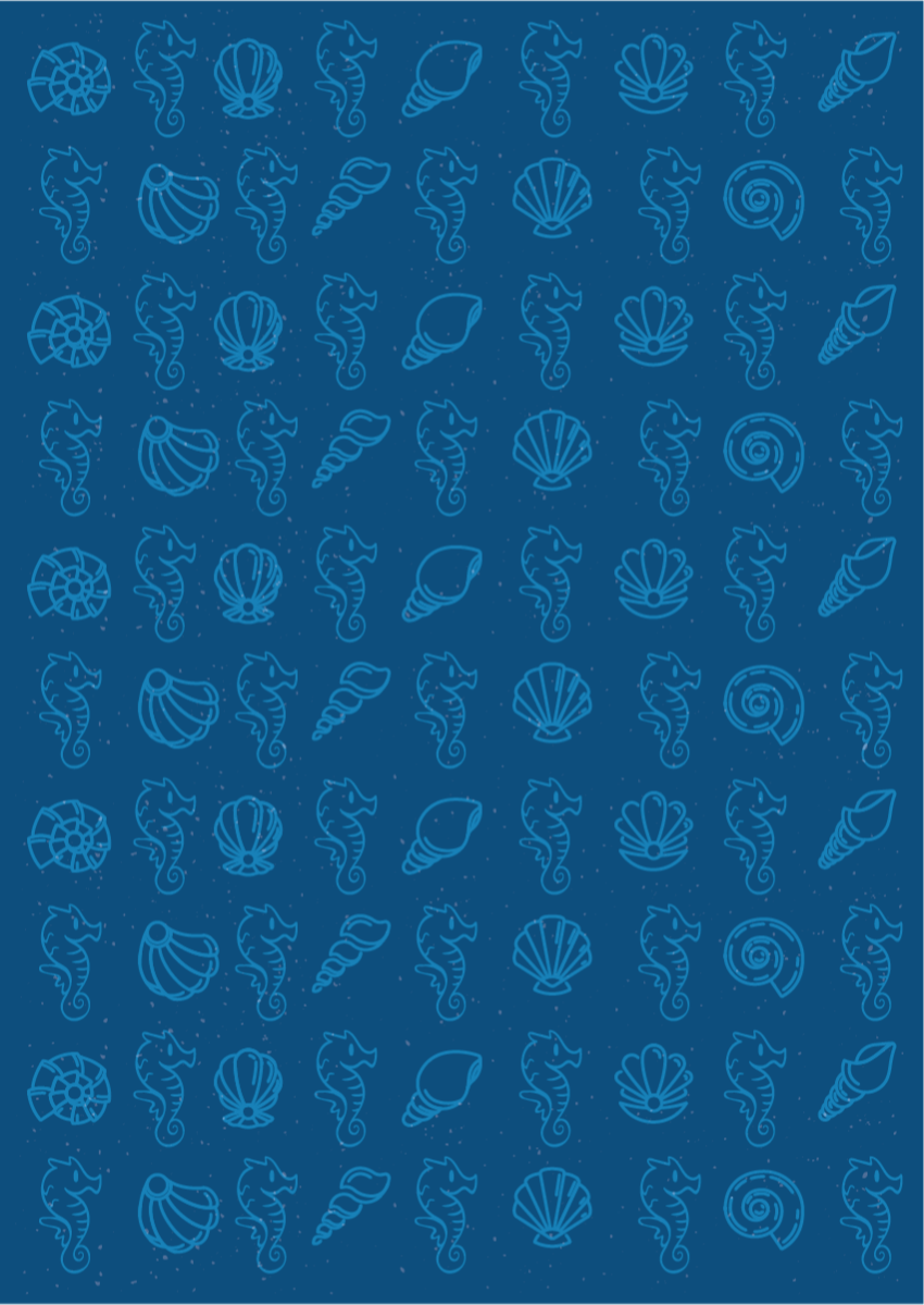 Tappeto vinile animali illustrazione di motivi marini - TenStickers