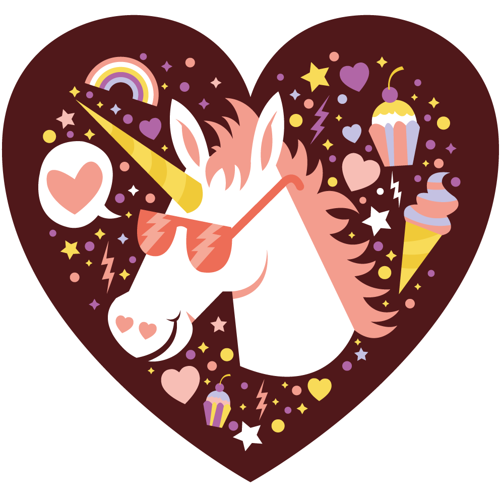 Tappeto vinile per bambini cuore di unicorno - TenStickers