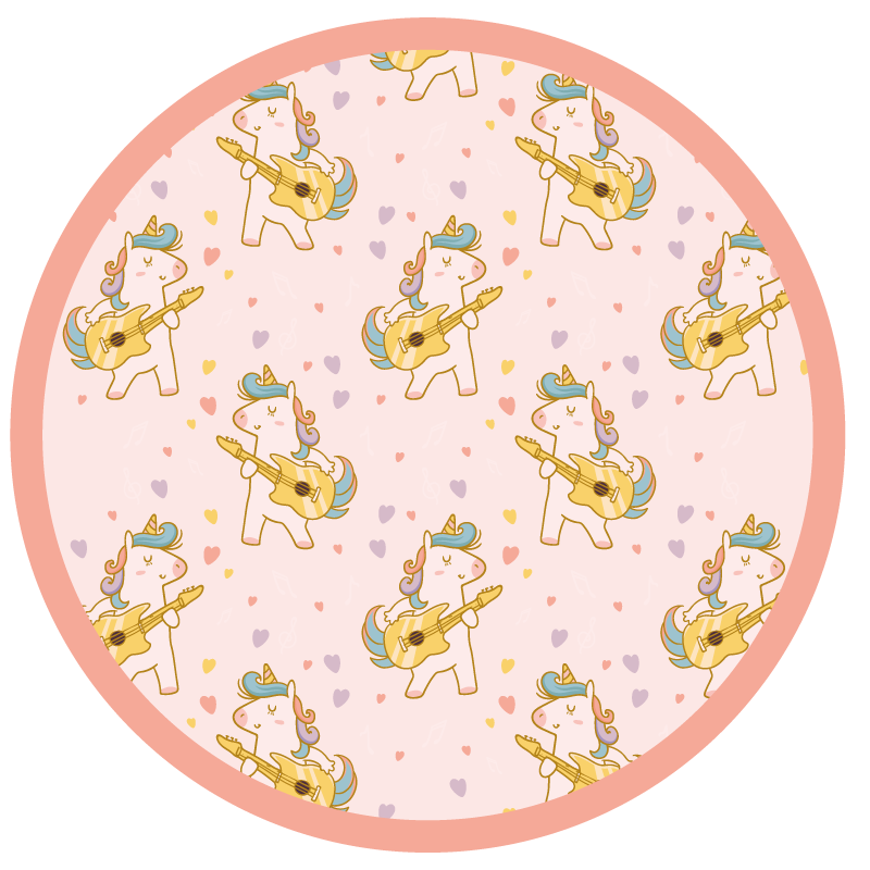 Tappeto vinile per bambini cerchio di danza dell'unicorno - TenStickers