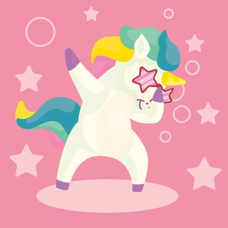 Tappeto vinile per bambini magia dell'unicorno danzante - TenStickers