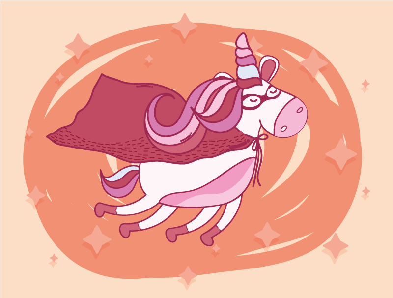 Tappeto vinile bebé unicorno supereroe - TenStickers