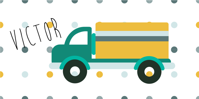 Tappeto vinile con nome camion personalizzabile - TenStickers