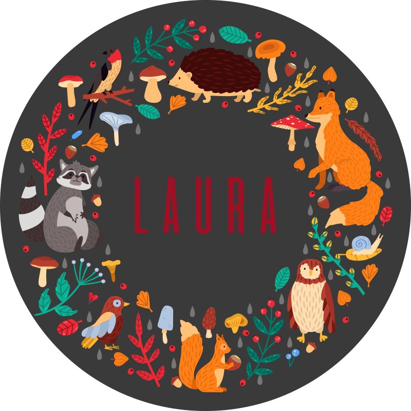 Tappeto vinile bebé bosco personalizzato - TenStickers