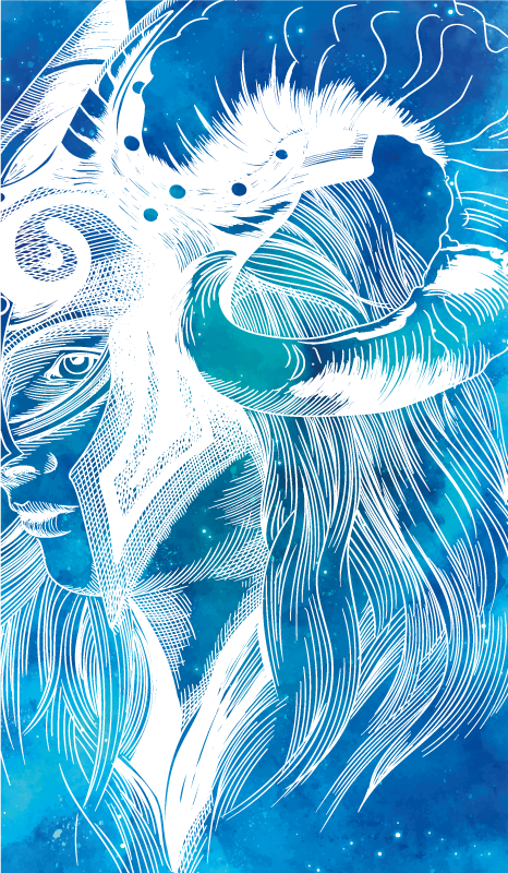 Tappeto vinile animali mitica illustrazione caprina - TenStickers