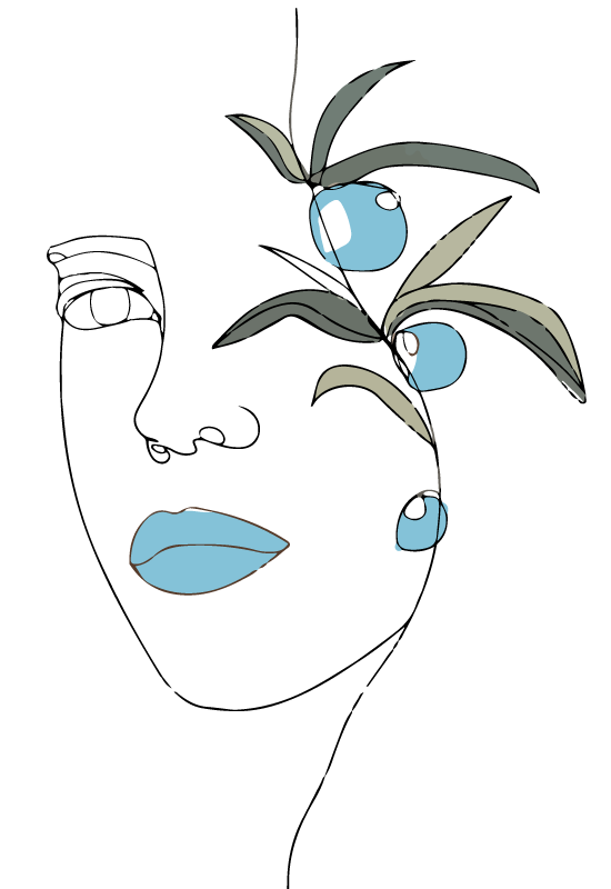 Tappeto vinile fiori arte linea floreale - TenStickers