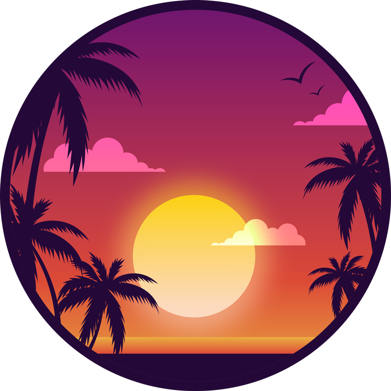 Tappeto vinile natura scenario del tramonto tropicale - TenStickers