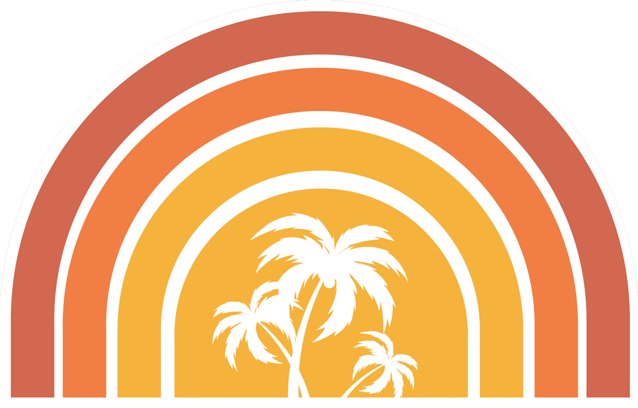 Tappeto vinile natura emblema del tramonto tropicale - TenStickers