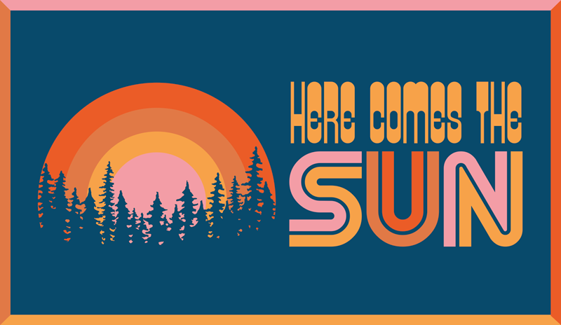 Tappeto vinile frase scena della sagoma dell'alba - TenStickers