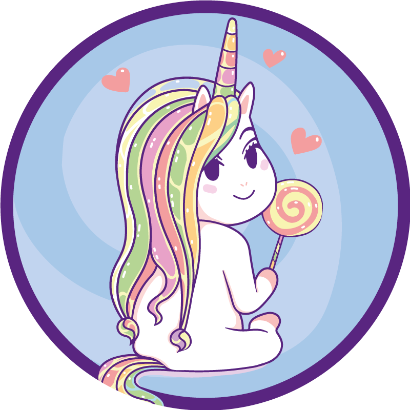 Tappeto vinile per bambini lecca lecca unicorno - TenStickers