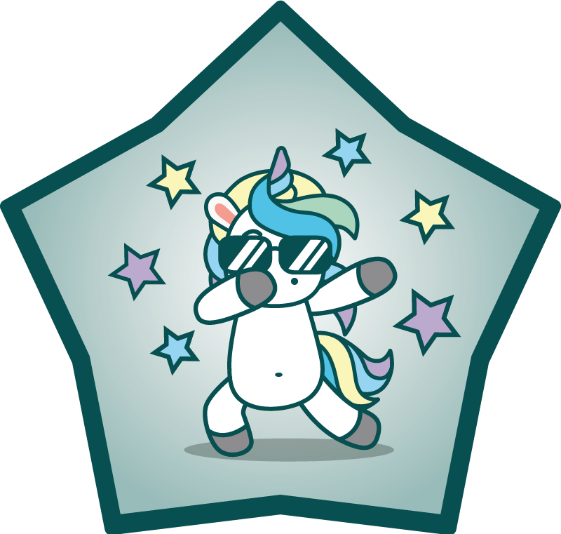 Tappeto vinile per bambini bella stella di unicorno - TenStickers