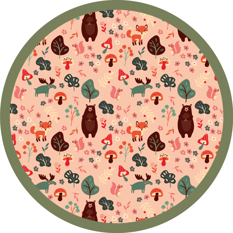 Tappeto vinile per bambini creature del bosco - TenStickers