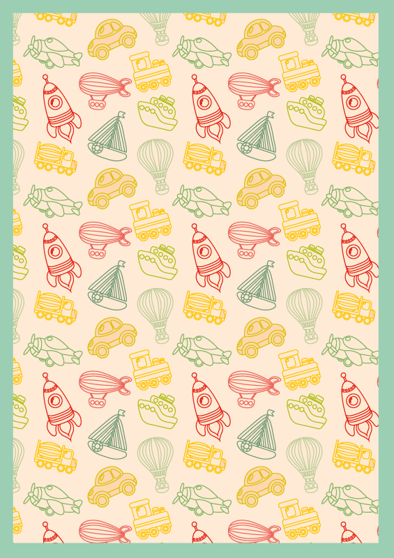 Tappeto vinile per bambini modello di trasporto giocoso - TenStickers