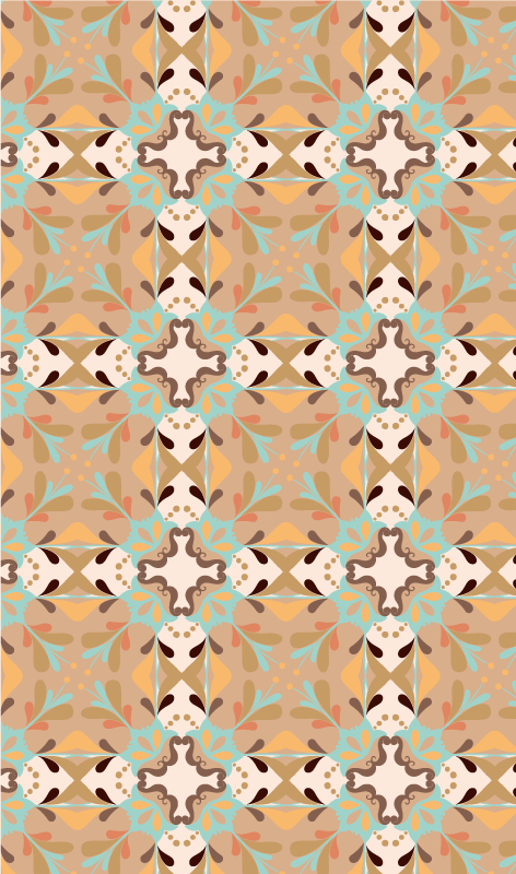 Tappeto vinile piastrelle esplosione di stelle a mosaico - TenStickers