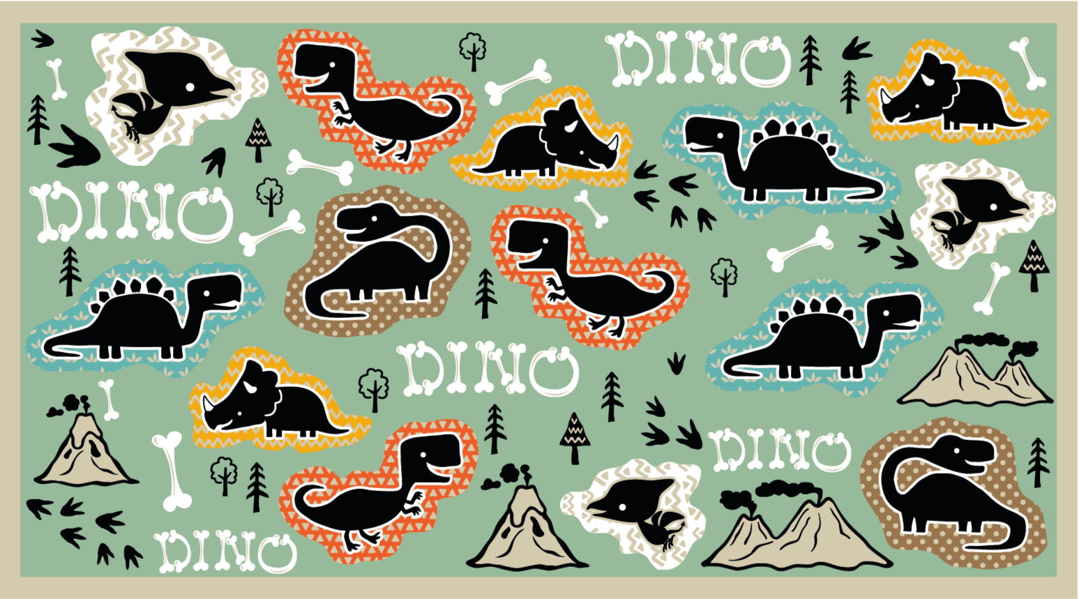 Tappeto vinile per bambini parco giochi per dinosauri - TenStickers