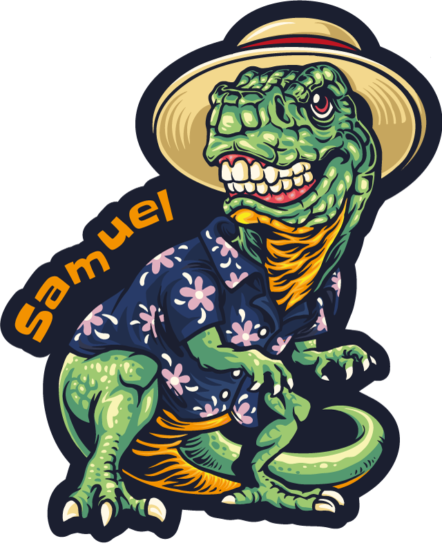 Tappeto vinile con nome abbigliamento da vacanza dinosauri - TenStickers