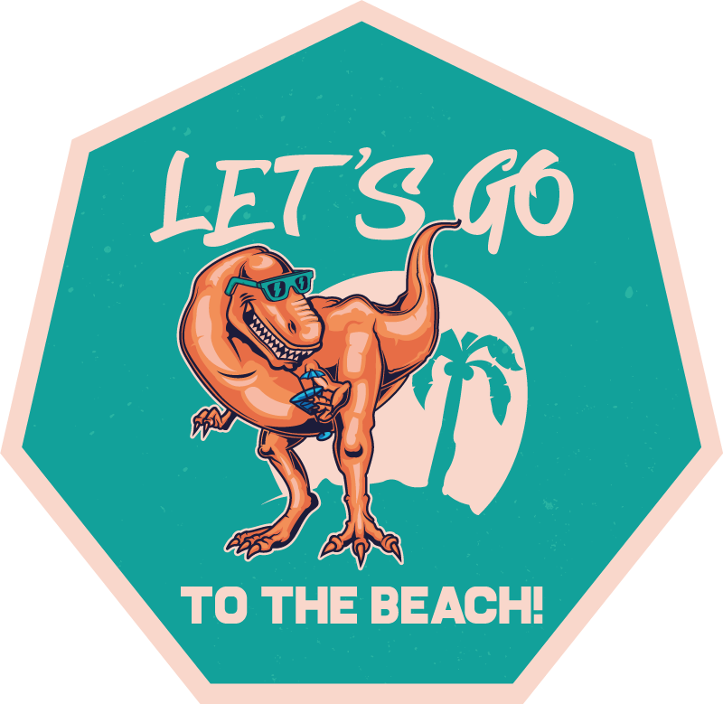 Tappeto vinile animali divertimento con dinosauri al mare - TenStickers