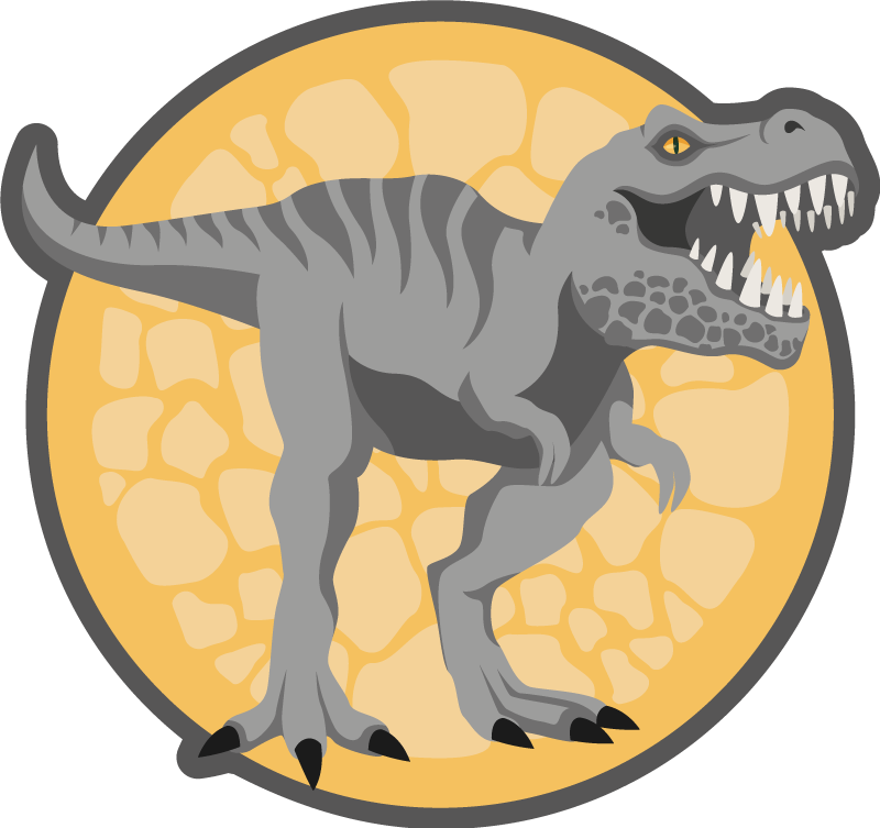 Tappeto vinile per bambini design circolare di dinosauro - TenStickers