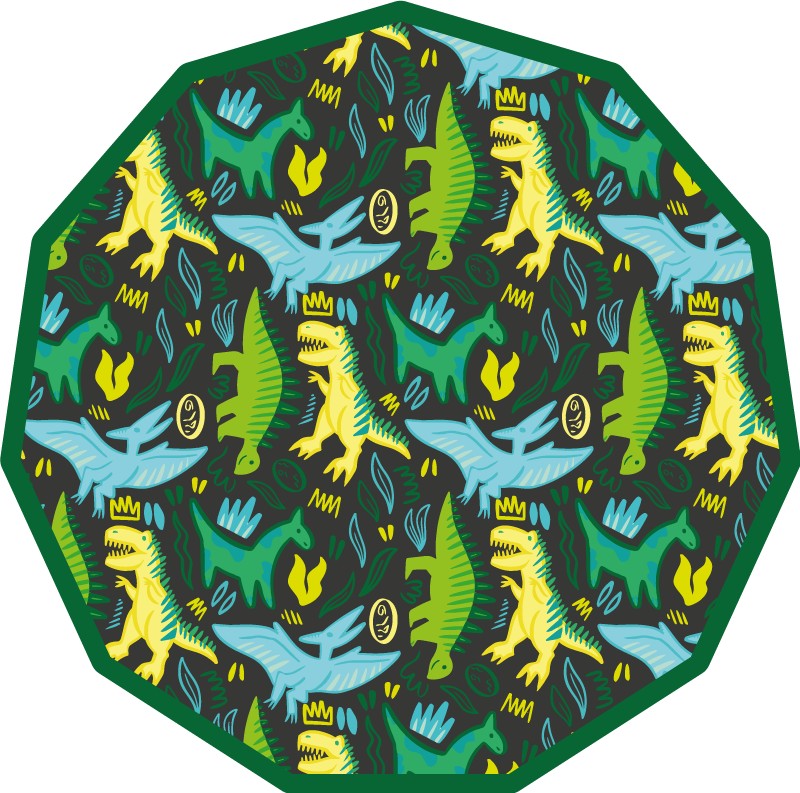 Tappeto vinile per bambini impronte di dinosauri - TenStickers