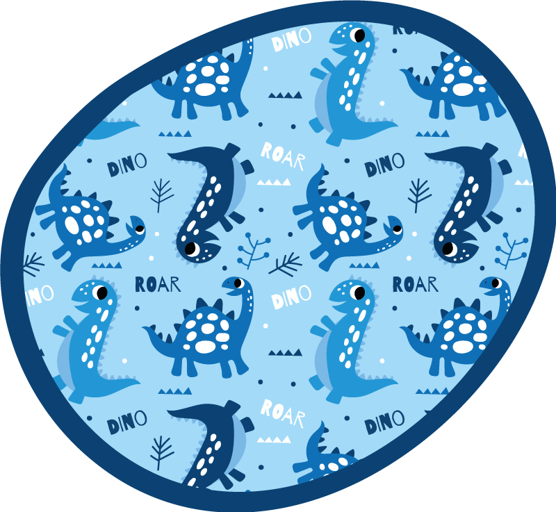 Tappeto vinile per bambini cerchio di gioco dei dinosauri - TenStickers