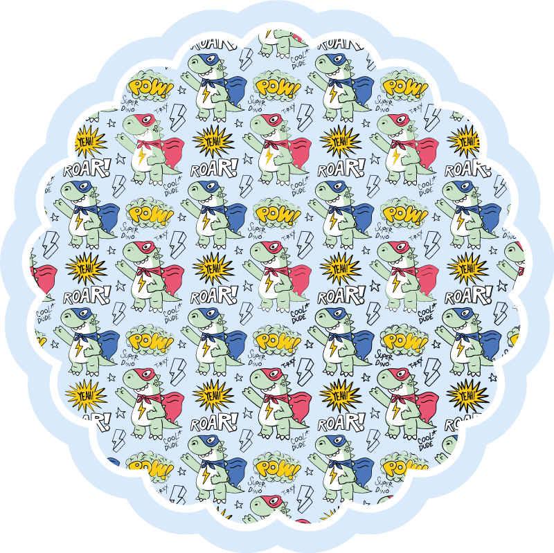 Tappeto vinile per bambini dinosauri supereroi - TenStickers