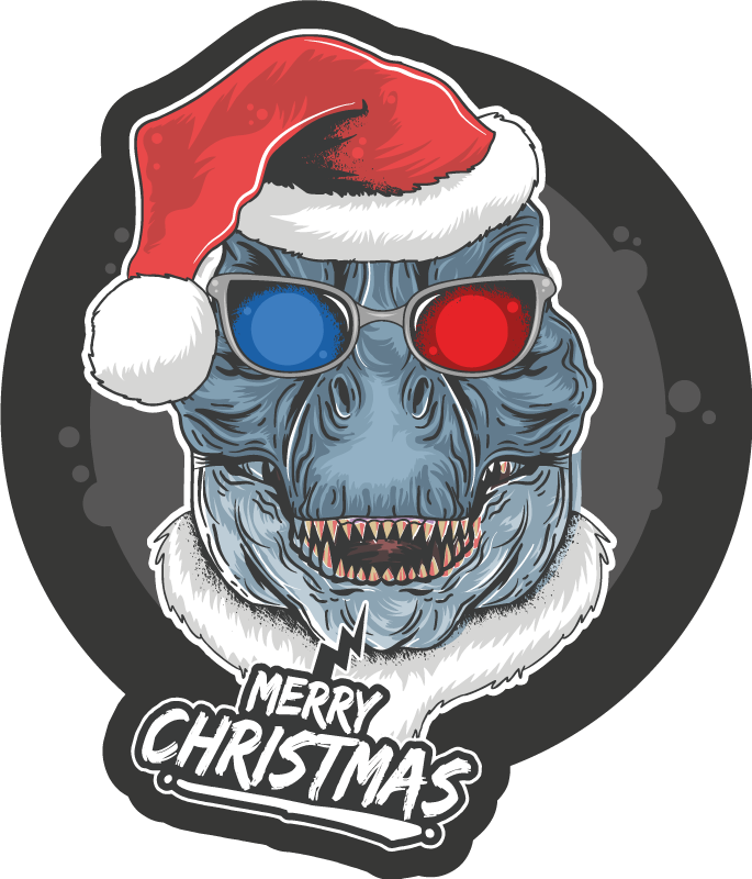 Tappeto Vinile Natale allegria festosa dei mostri - TenStickers