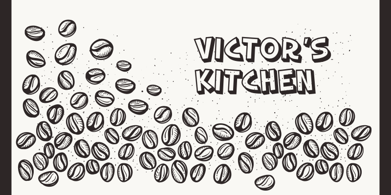 Tappeto vinile con nome chicchi di caffè personalizzati - TenStickers