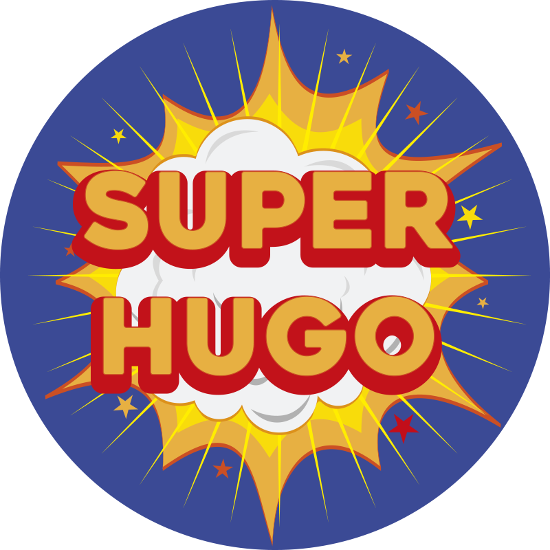 Tappeto vinile con nome scoppio del supereroe - TenStickers