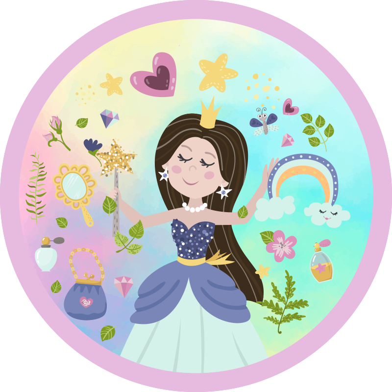 Tappeto vinile per bambini principessa delle fiabe - TenStickers