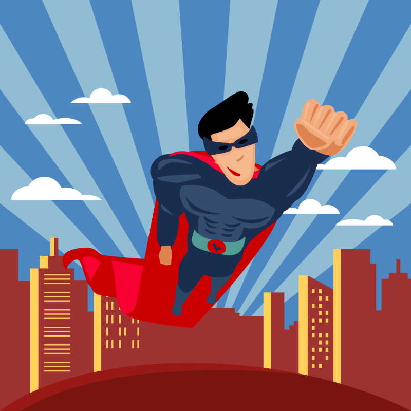 Tappeto vinile per bambini volo del supereroe - TenStickers