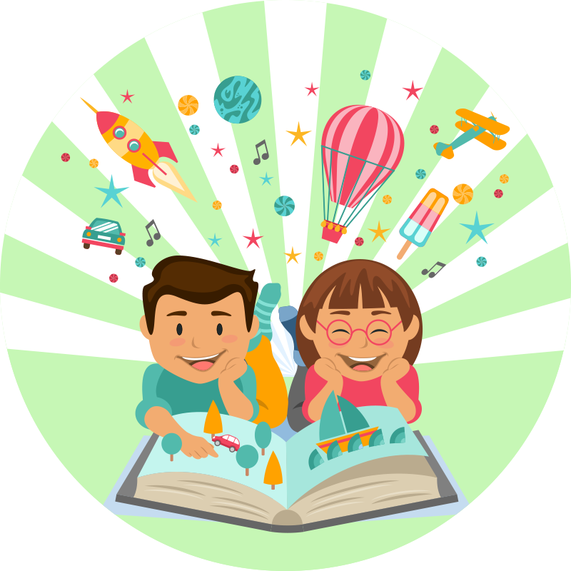 Tappeto vinile per bambini lettura fantasiosa - TenStickers