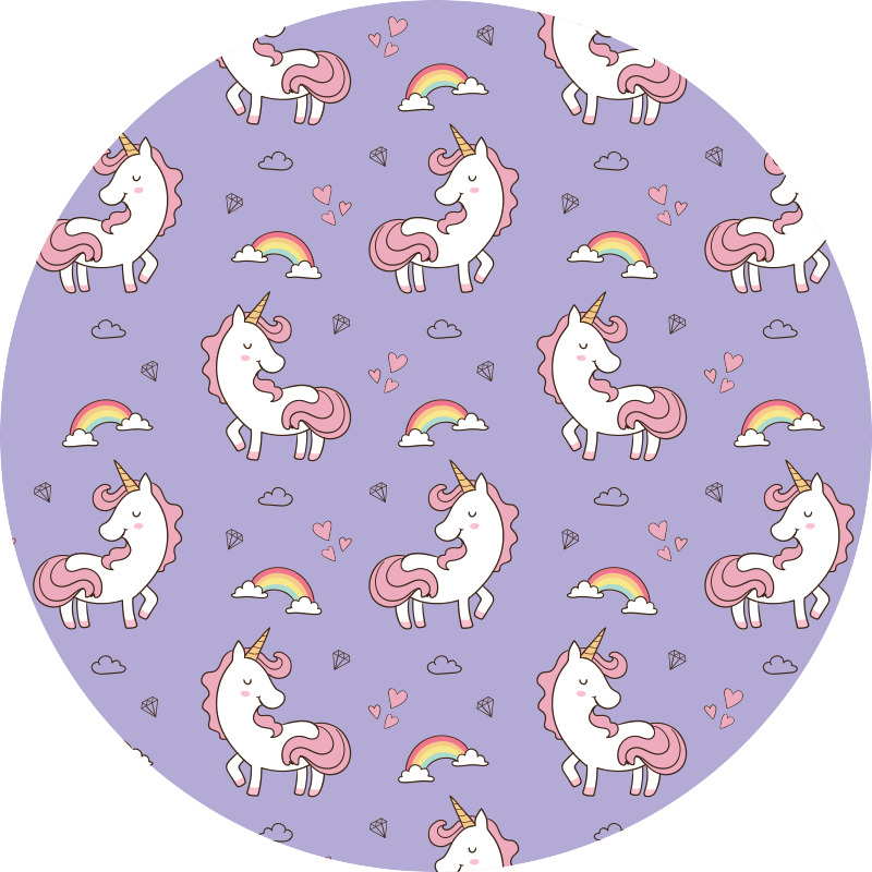 Tappeto vinile per bambini modello fantasia unicorno - TenStickers
