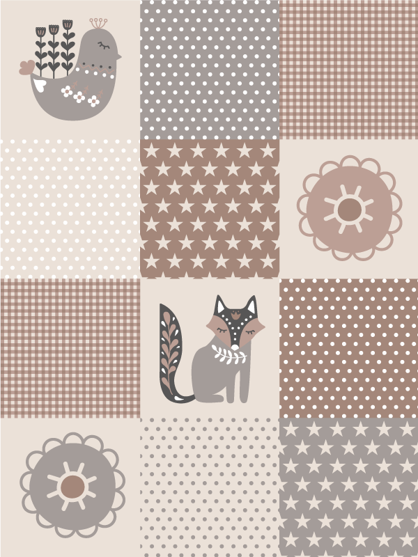 Tappeto vinile per bambini tempo di gioco patchwork - TenStickers